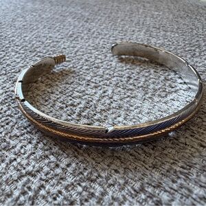 Silver feather navajo cuff bracelet - Tee Mace